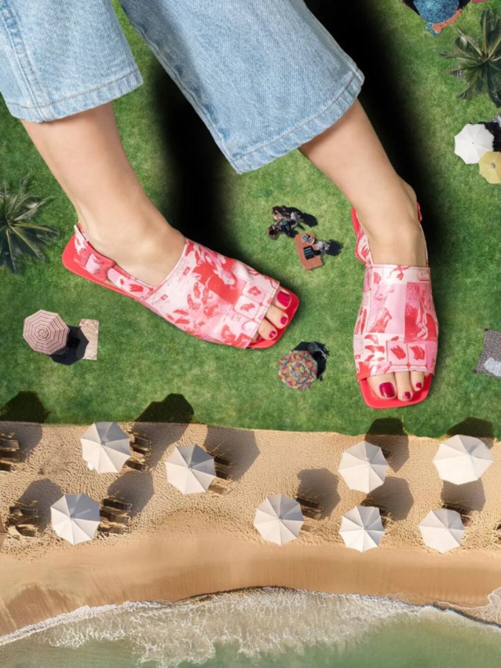 John Fluevog Beaches Copacabana Comfy Flat Slingback Sandals